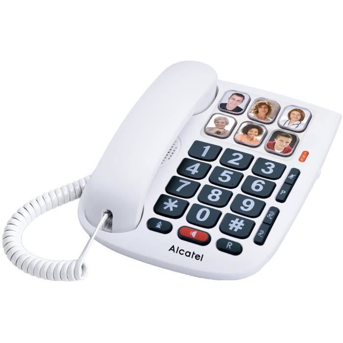 ALCATEL TMax 10 Blanc Téléphone Filaire Senior