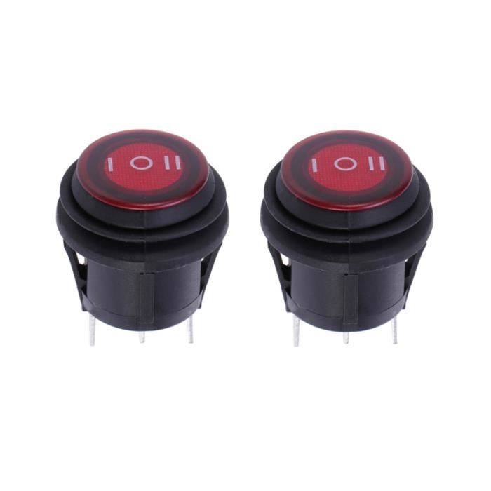 4 Interrupteurs à Bascule Lumineux 220V - Rouge Et Vert - IP67 Étanche 4 Broches