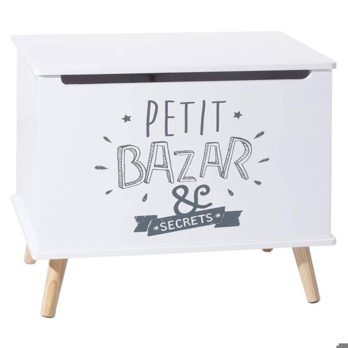 Coffre enfant blanc bois blanc 58x38cm Coffre enfant blanc bois blanc 58x38cm