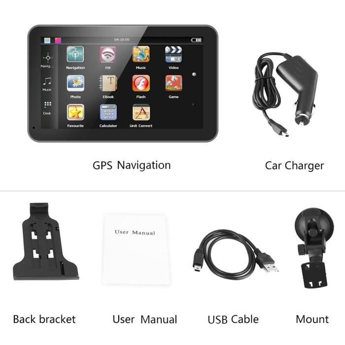 Navigateur Gps De Voiture Portable Avec Ecran Tactile 7 Pouces Navigation 128m 8gb Fm Europe Carte Gratuite Achat Vente Gps Auto Navigateur Gps De Voiture Cdiscount