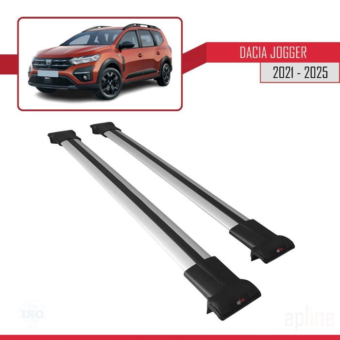 Compatible avec Dacia Jogger 2021-2023 Barres de Toit Railing Porte-Bagages de voiture FLY Modèle GRIS