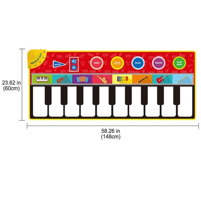 Mat musical 04 - Tapis de jeu Musical pour enfants, grand jouet ?�ducatif pour Piano, activit?� de 
