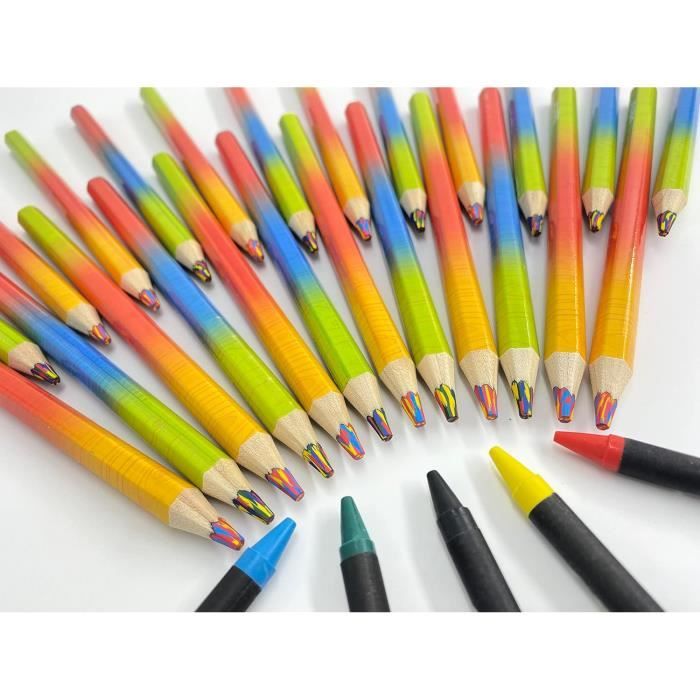 Lot De 12 Crayons De Couleur Arc-En-Ciel Épais | Bricolage Dessin ...
