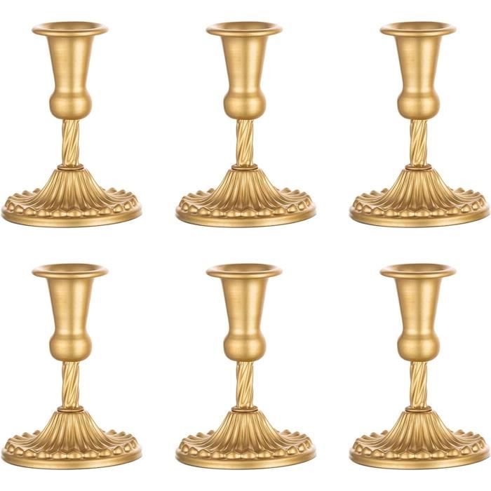 12 Bougeoirs à Tige En Métal Noir - Pour Bougies Jusqu'à 25 Mm, Décoration DIY