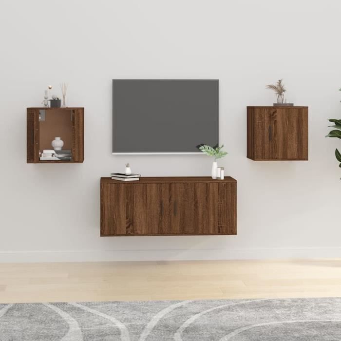 Armoires suspendues-Meubles TV muraux 2 pcs - Chêne marron 40x34 5x40 cm A6655
