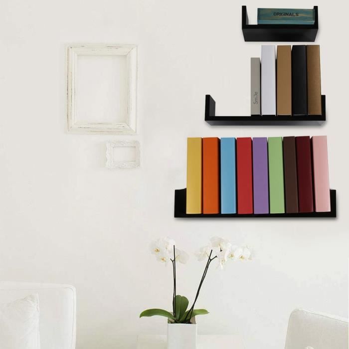 Bonachat 3pcs Etagere Murale Design Pour Des Livres Cds Ou Deco Cdiscount Maison