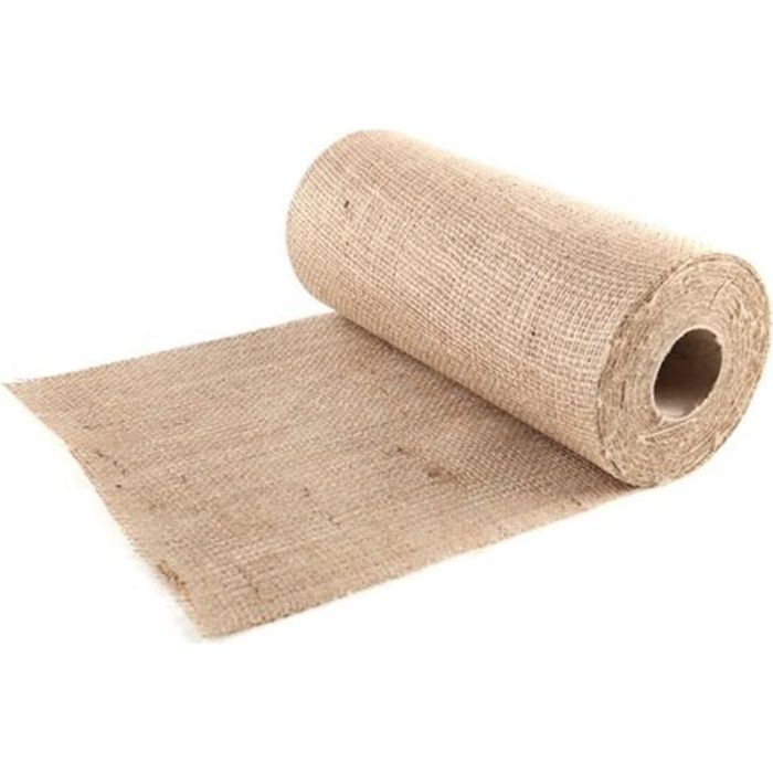 30cmx10M Chemin de Table Toile de Jute Chemin de Table Jute Toile de Jute  Naturel Rouleau Toile de Jute Fil Doré Toile de Jute Ruban de Table Rouleau Jute  Table Runner Toile