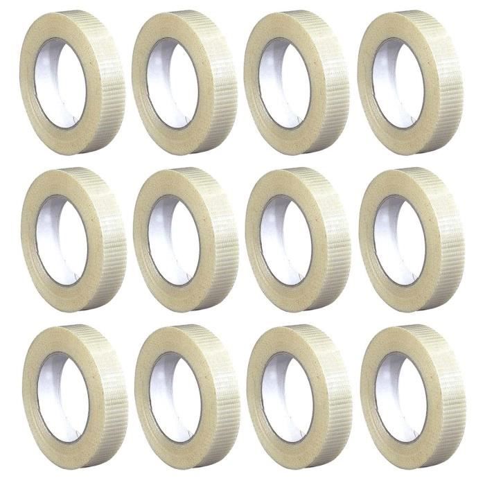 Ruban Adhésif Emballage BOMEI - Lot De 12 Rouleaux 48mm X 66m - Transparent - Avec Dérouleur - Pour Cartons Et Colis
