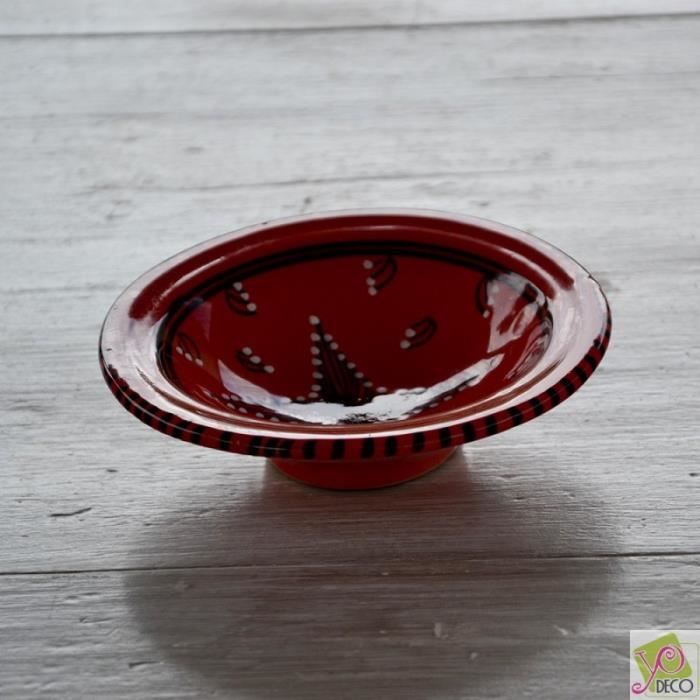 Assiette Tebsi Tatoué rouge - D 14 cm
