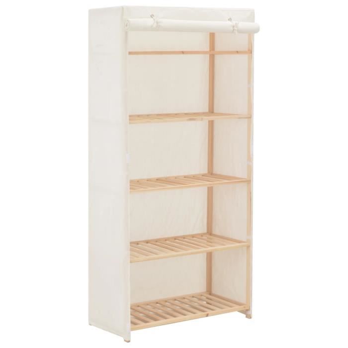 CHIC Garde-robe élégante de chambre à coucher Armoire à vêtements Blanc 79 x 40 x 170 cm Tissu 6247