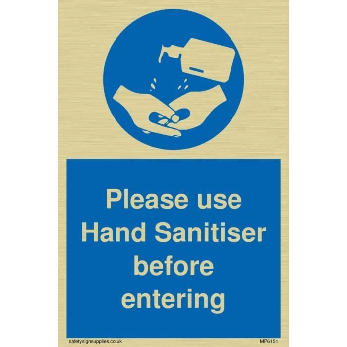 Viking Signs Veuillez utiliser un désinfectant pour les mains avant d`entrer. - MP6151-A6P-GV