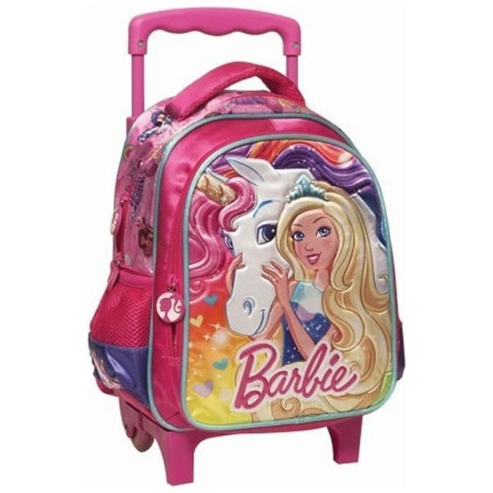 cartable barbie a roulette