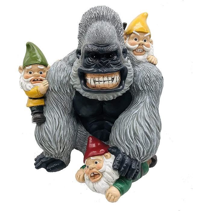 Statue De Jardin De Gorille, Figurine De Sculpture En Résine Statue De