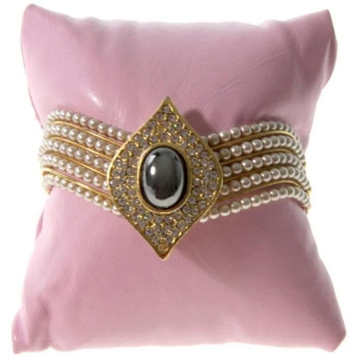 2 Coussins De Présentation Montres/Bracelets - PU Beige 18,5x8,5x4,5 Cm - Support Pour Bijoux, Exposition