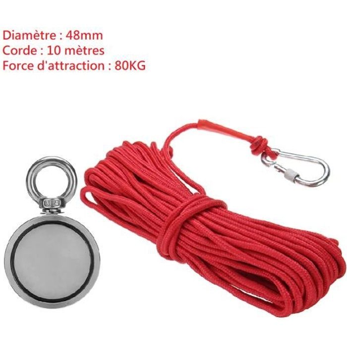Lot De 1 Aimant De Pêche De 5,1 Cm En Néodyme De 117,9 Kg