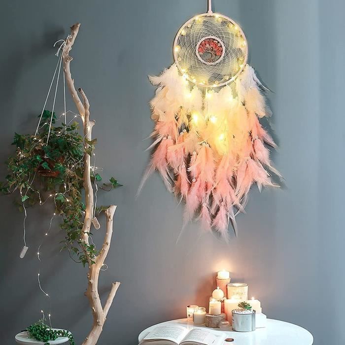 Attrape Reve Decoration Chambre Fille Handmade Capteur De Reves En Plumes Rose Dreamcatcher Boheme Kawaii Deco Chambre Bebe En 28 Cdiscount Maison