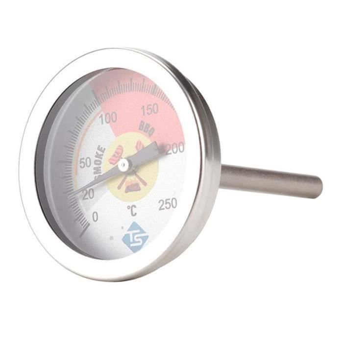 Leftwei Jauge de Thermomètre pour Barbecue, Thermomètre de Température de Gril Indicateur de Chaleur 0-280 ℃ Compteur de Température de Pointeur de Four en Acier Inoxydable pour Fumoir à