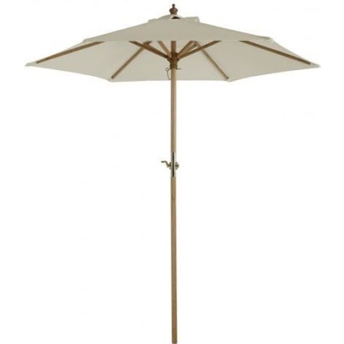 Parasol droit REVA rond diamètre 2m - toile beige clair