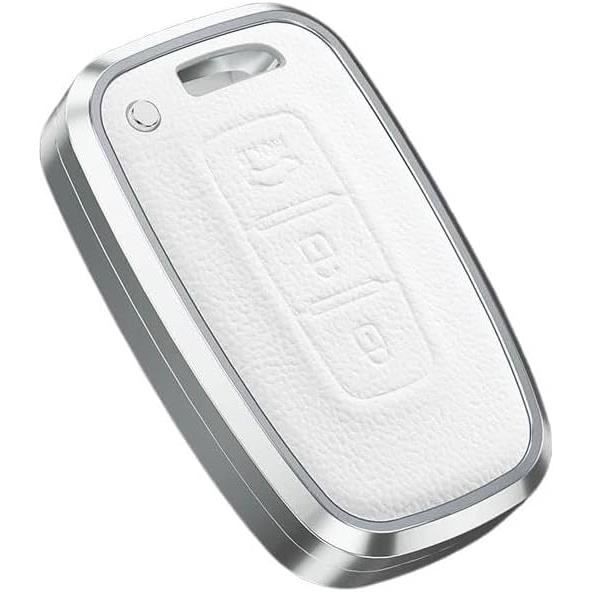 TININNA Étui Clé Voiture Cuir Véritable - Protection Universelle Avec Fermeture Éclair Bleu