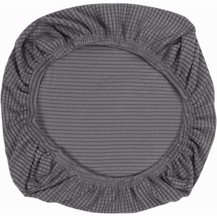 Housse de siège - DEMEUBLE - Élasthanne extensible - Lavable - Gris - Pour chaises de bureau et salle à manger