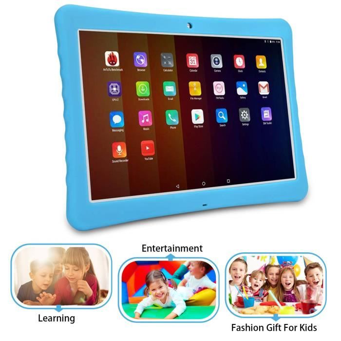 Tablette Tactile 10.1 Pouces pour Enfant 32 Go/128Go ROM -Android