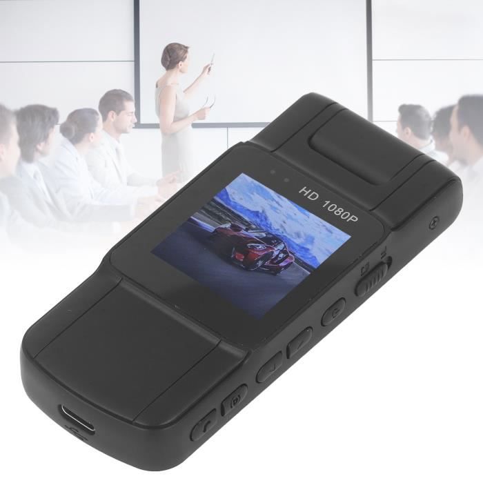 Caméra corporelle, 1080p portable avec clip, enregistrement en boucle, horodatage, détection de mouvement pour voyage, chauffeur, livreur, enregistrement de conférences