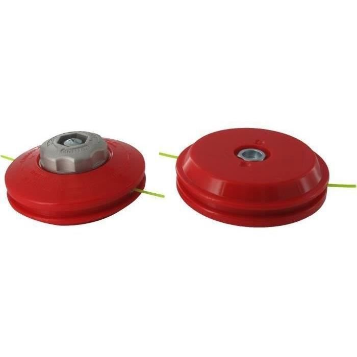 Tête pro 2 fils nylon à bouton métal TECOMEC avec adaptateur M8 X 1,25 FG à déroulement manuel