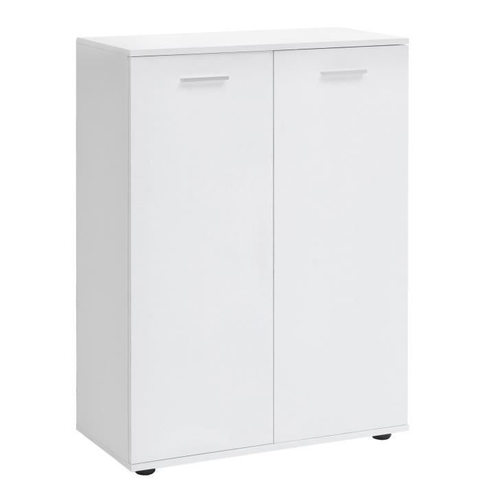 Commode - FINEBUY - Blanc - 71 x 104 x 35 cm - Mat - Contemporain - 2 portes Commode - FINEBUY - Blanc - 71 x 104 x 35 cm - Mat - Contemporain - 2 portes