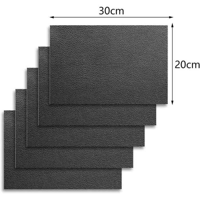 Rouleau De Patch Réparation Cuir Auto-adhésif 60x200 Cm | Cuir PU Imperméable | Pour Canapé, Siège Auto, Sac, Veste | Noir