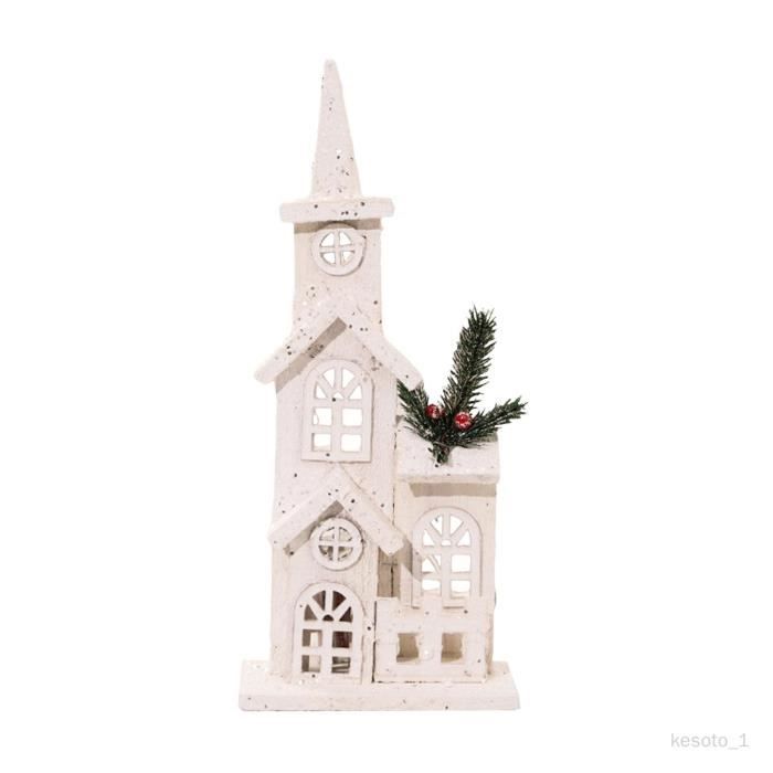 Maison en bois lumineuse LED de noël, Figurines de cabine lumineuses