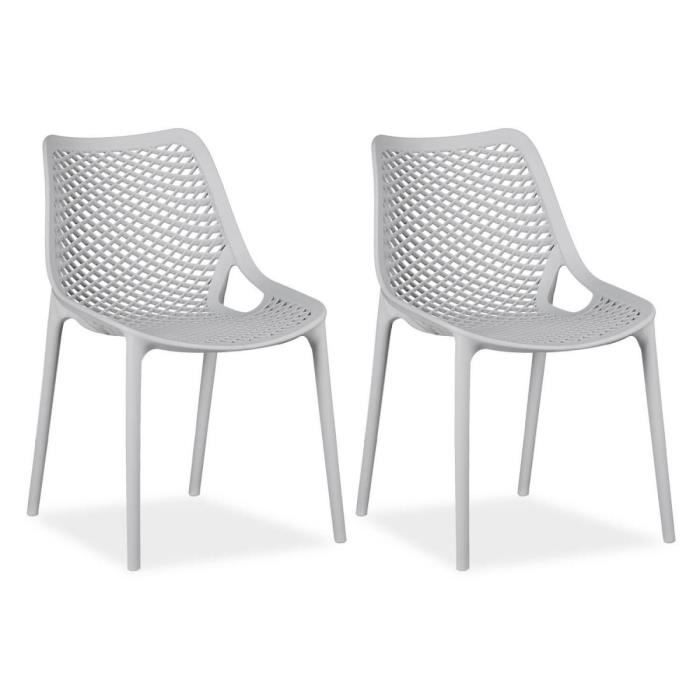 chaise de jardin homestyle4u - lot de grises - plastique résine - empilable et facile à nettoyer - contemporain