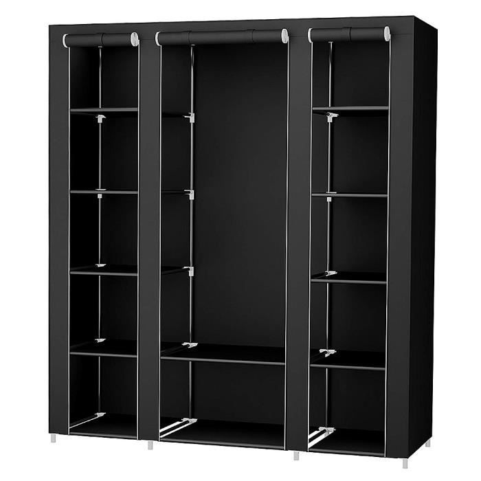 Armoire de Rangement - HUOLE - 175x150x45cm - Inox - Tissu Non-tissé - 3 Portes