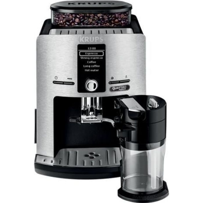 Krups Quattro Force EA82FD10 Latt'Espress Machine à café automatique avec buse vapeur Cappuccino 15 bar acier inoxydable - vue 10