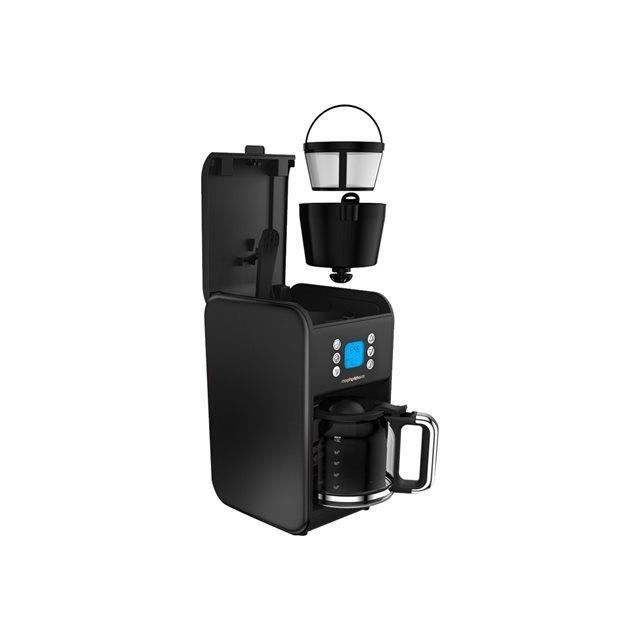 Cafetière programmable Morphy Richards - 12 tasses - 900W - Filtre permanent réutilisable et amovible - Noir