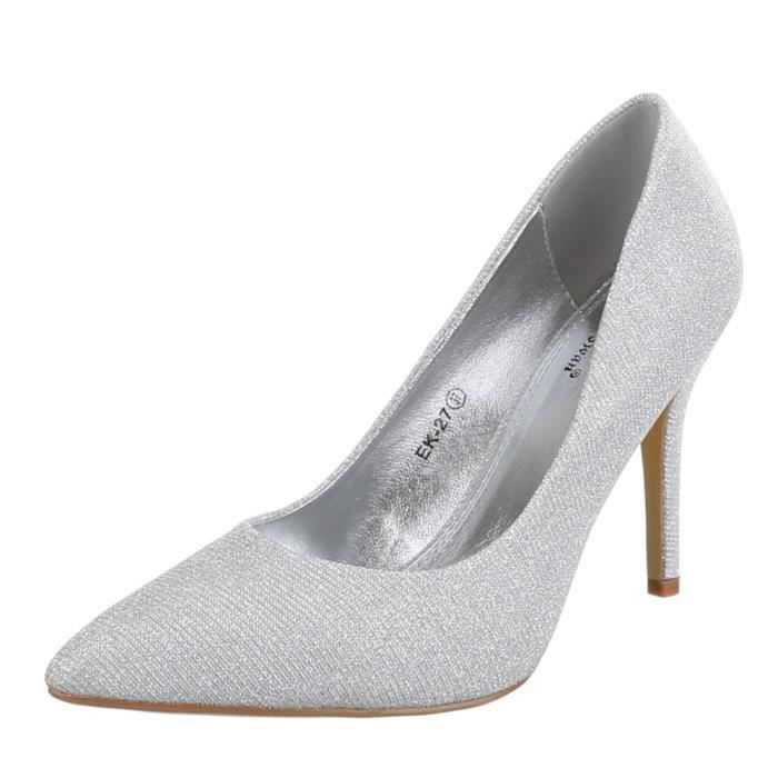 chaussure femme grise talon