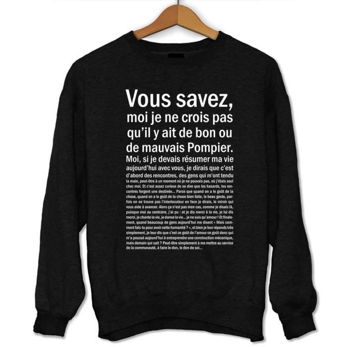 Pompier Sweat Bon Ou Mauvais Asterix Et Obelix Mission Cleopatre Sweat Homme Metier Humour Noir Cdiscount Pret A Porter