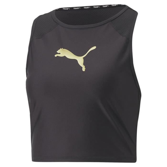 PUMA Fit Eversculpt Débardeur ajusté T-Shirt Femme Noir-doré métallisé L