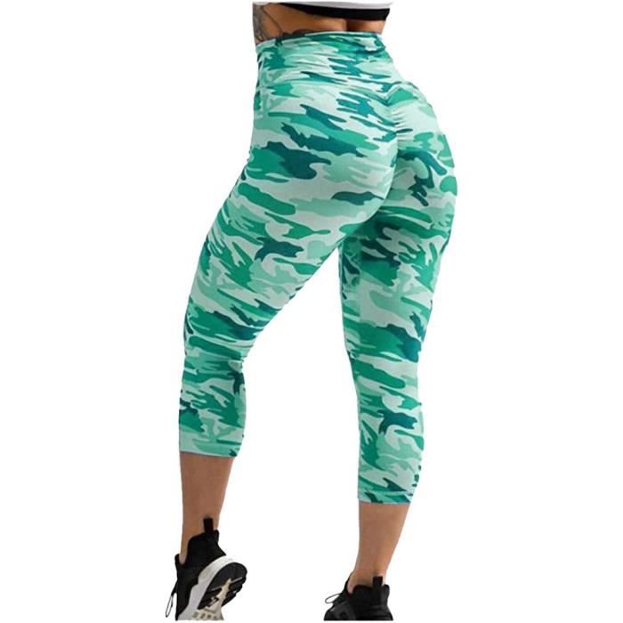 Tenue été Respirante Pantalon Cargo Femme 3/4 Été - Randonnée Sport Vert Taille Haue Pantalon Randonnée Femme