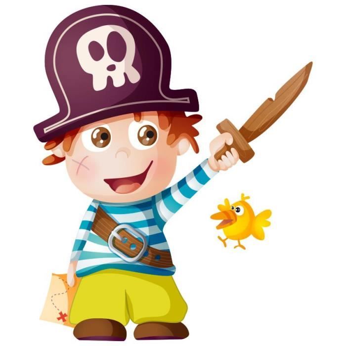 Sticker Bebe Pirate Julien X 23 Cm Cdiscount Maison
