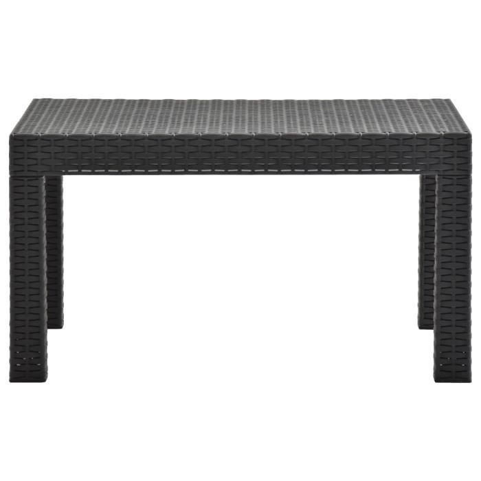 Table de jardin - OVONNI - Anthracite - 58x58x41 cm - Plastique - Résine