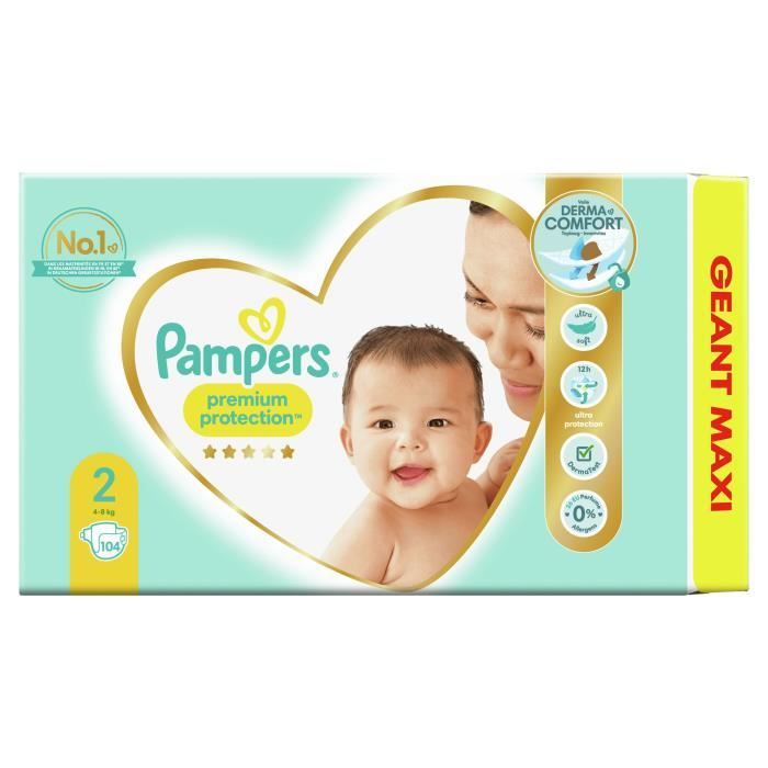 PAMPERS Premium Protection Taille 2 104 couches Cdiscount