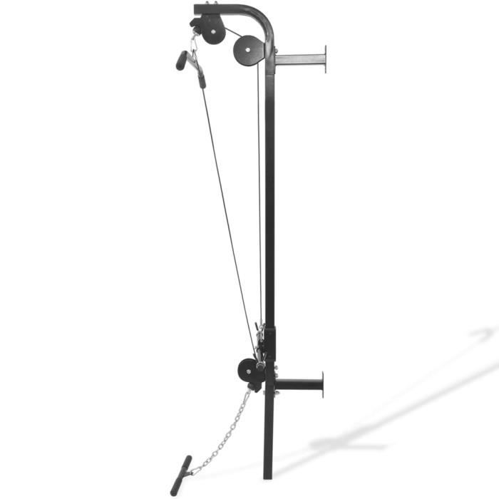 Appareil de musculation mural - SALALIS - SP120515 - 2 poulies - Acier - Noir
