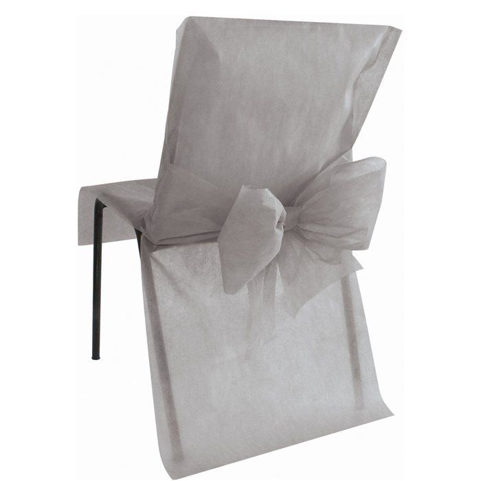 SANTEX Housse de Chaise avec Noeud Gris