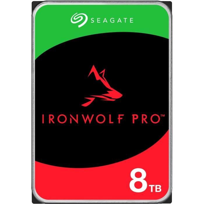 SEAGATE - IRONWOLF PRO - Disque dur interne - 8To - SATA 6 Gbits/s - 7200RPM (ST8000NT001)