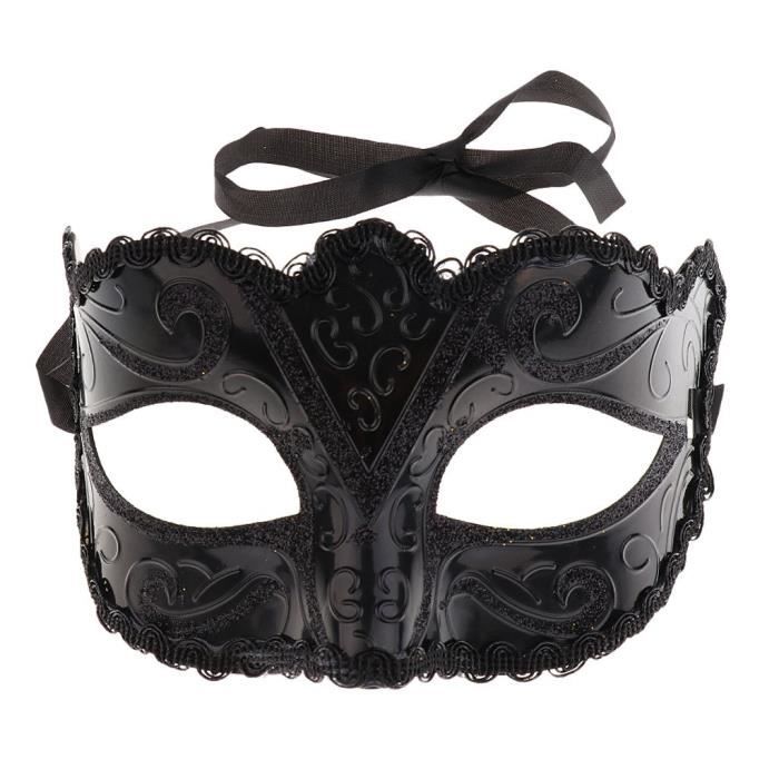 Hommes ou Dames Masque de Mascarade Vénitien Partie des Yeux Masque Noir Carnaval 