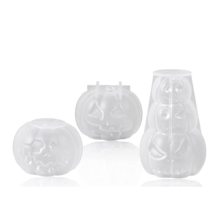 Moules à Bougies Citrouille Silicone - Lot De 2 - 3D Halloween - Pour Bougies Et Savon - Résistant à 200°C