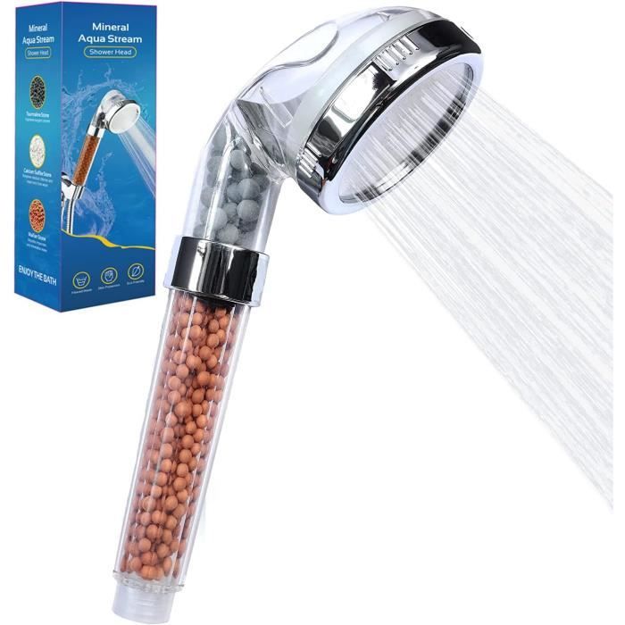 Pommeau de douche à débit puissant avec filtre à perles, pommeau de douche stimulant la pression