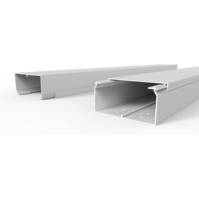 EDO Goulotte de Câble 100x60 mm Cache-Câble Blanc 2m - Goulotte PVC