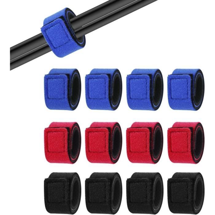 Lot De 4 Sangles élastiques Pour Canne à Pêche - 18 Cm, Nylon Et ABS, Noires, Pour Transport Et Rangement