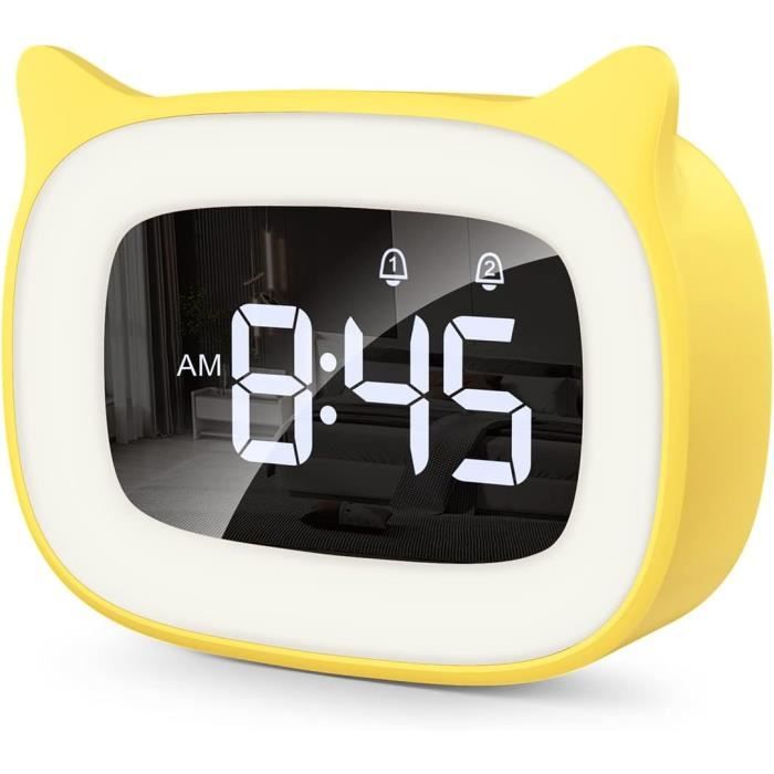 Réveil-cheval Lumineux LED Pour Enfants - Affichage Heure/température, Veilleuse 7 Couleurs, Design Mignon